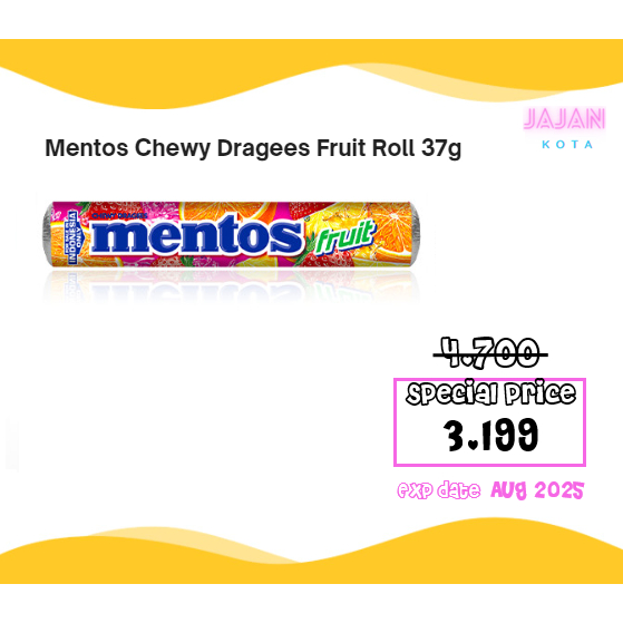 

Mentos Chewy Dragees Fruit Roll 37g