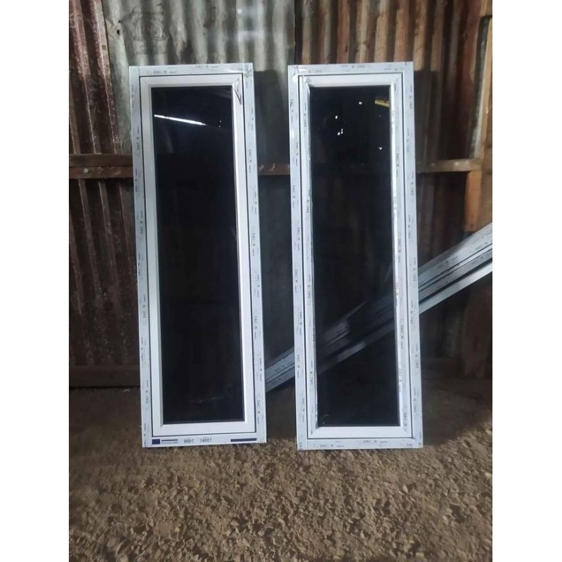 kusen jendela aluminium ukuran 150x40 lengkap free packing kayu