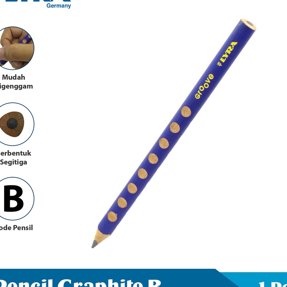 

DISKON HEBOH HINGGA 5 Lyra Pensil B 1 Pcs Groove Graphite Jumbo Triangular Pencil Pensil Segitiga Ergonomis Lyr18711