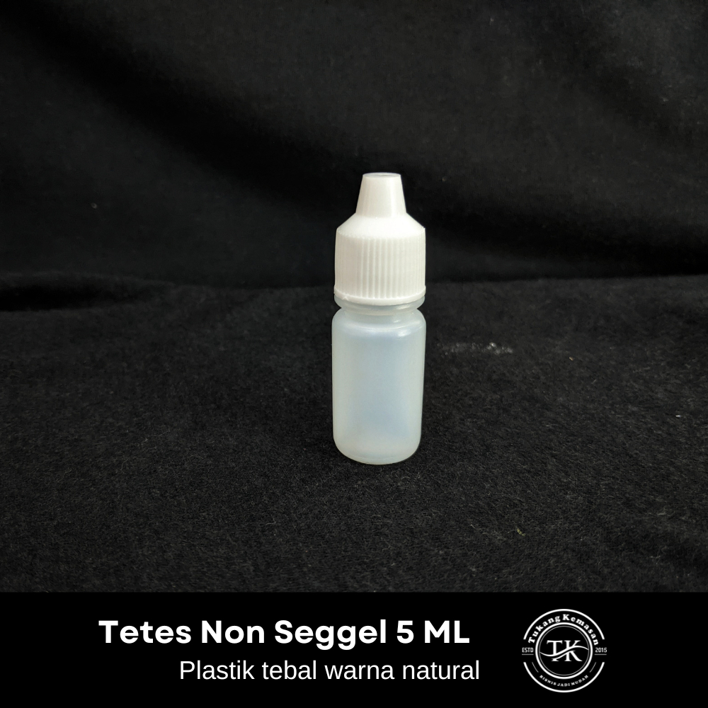 Botol plastik HDPE tetes warna natural non segel 5 ML