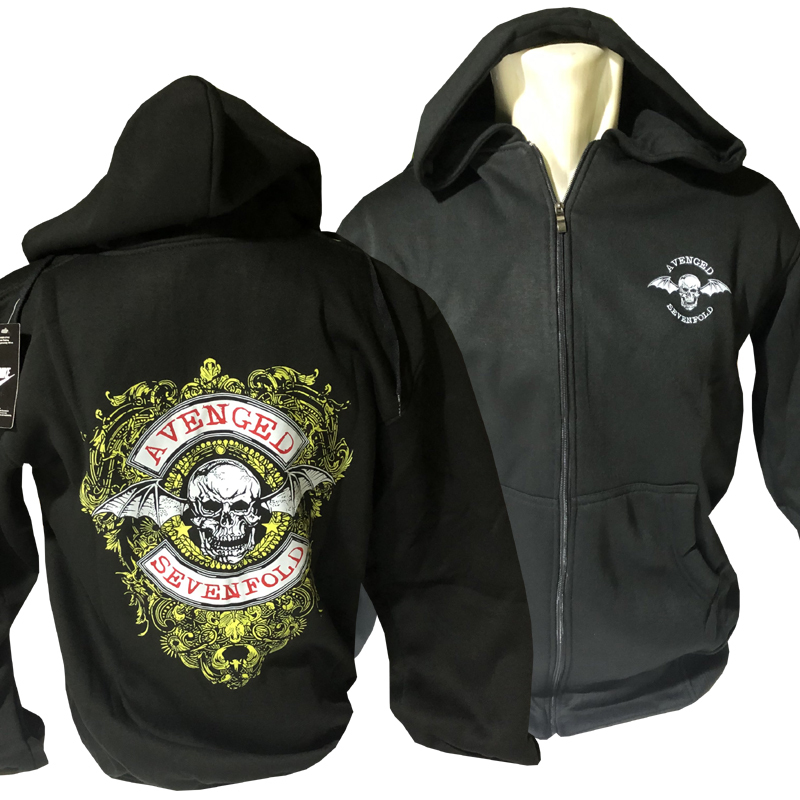 New Zipper Hoodie A7X Avenged Sevenfold Sevenfold Hoodie Cotton Fleece | SKU-177801