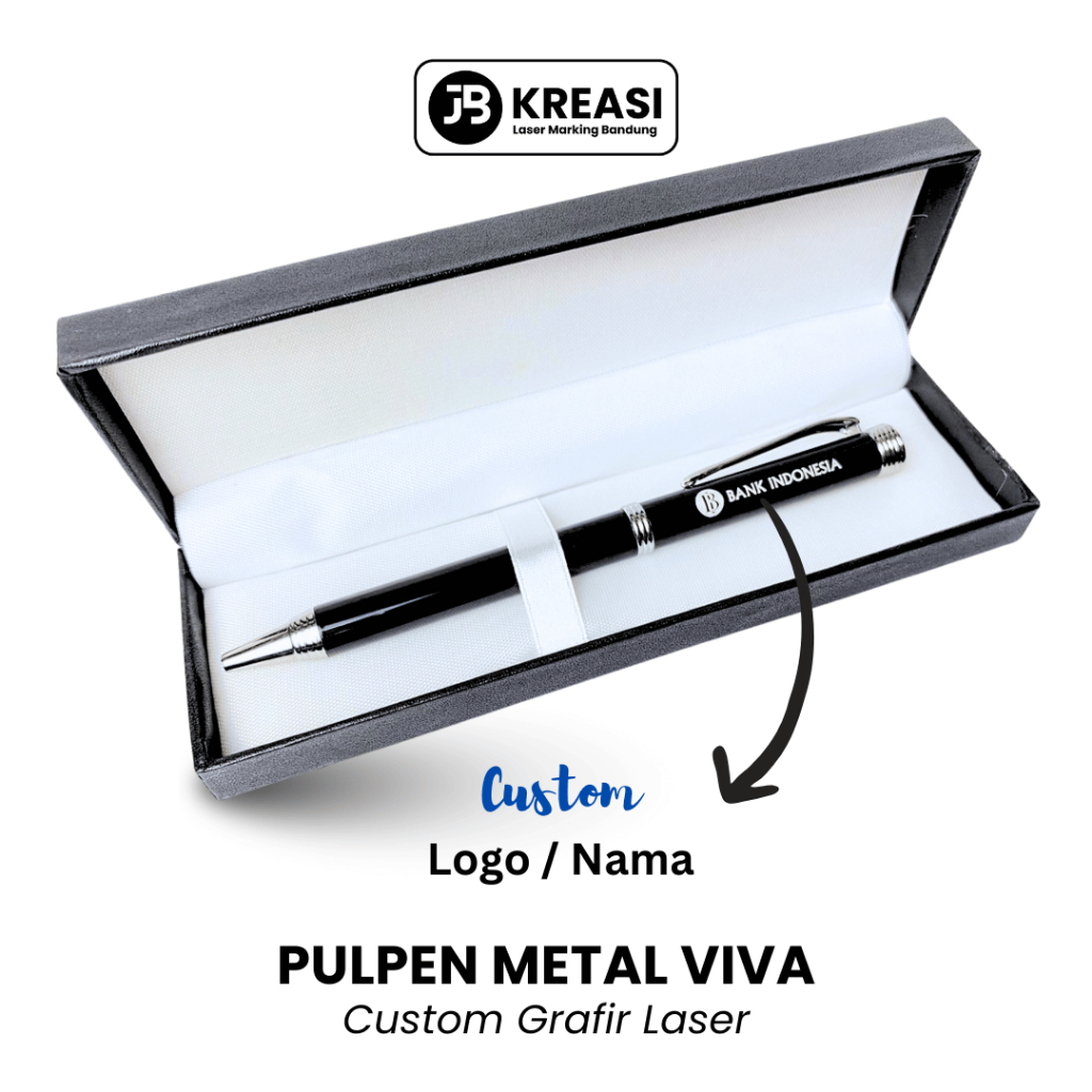 

Pulpen Custom Pen Metal Viva Cetak Grafir Laser + Gift Box / Ballpoin Souvenir / Hadiah Perusahaan
