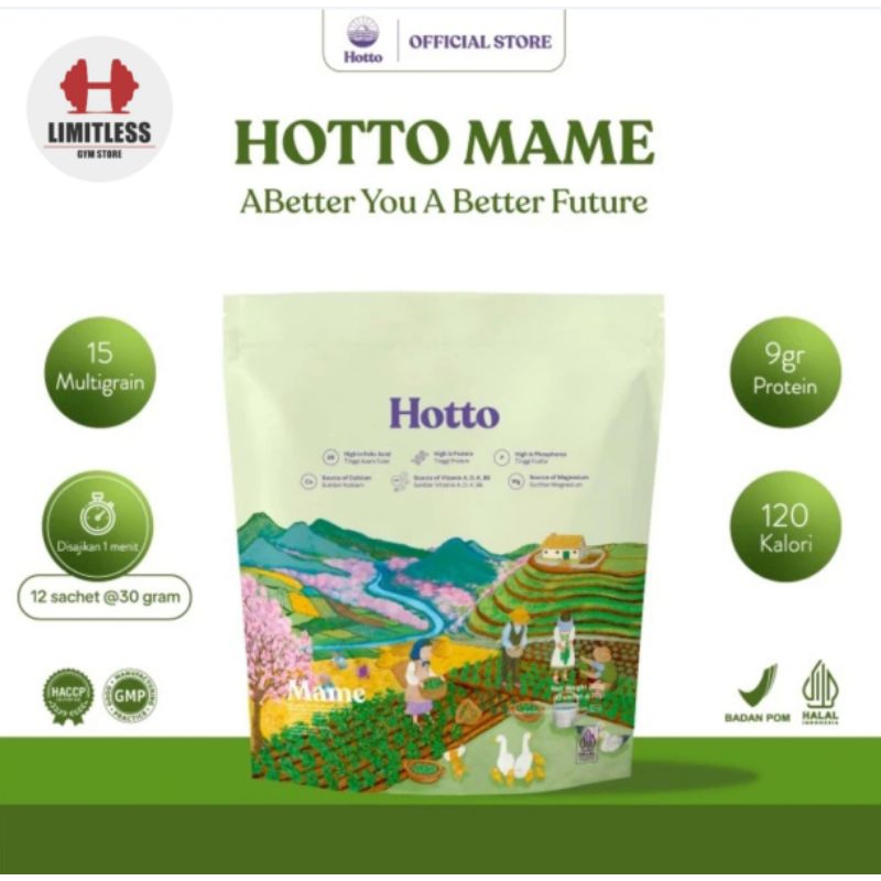 

HOTTO MAME EDAMAME 1 Pouch Protein Oat Multigrain