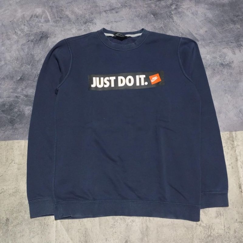 sweater crewneck nike just do it navy
