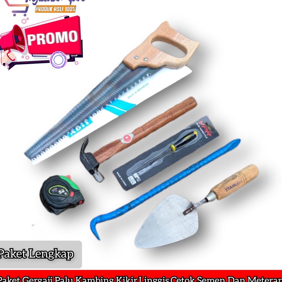 Super Irit  Terlengkap Paket Lengkap Alat Bertukang  Bangunan Gergaji Anti Selip  Palu  Kikir  Lingg