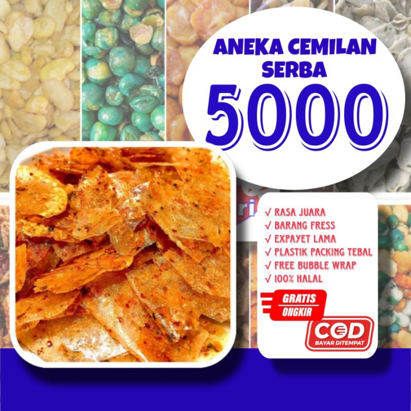 

Keripik kaca serba 5000/cemilan serba 5k/aneka snack serba/snack serba 5000