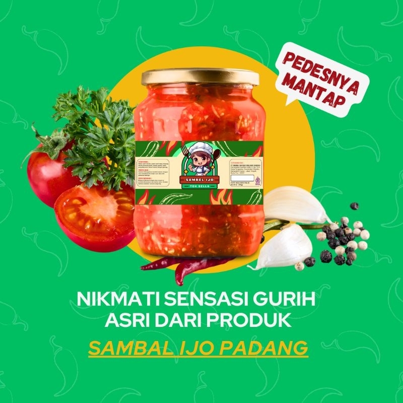 

Sambal Padang Lombok Ijo Teh Sella Kemasan Pouch atau Plastik