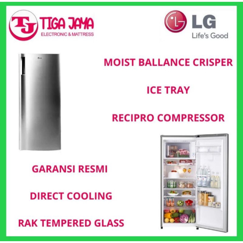 LG GN-Y201CLS Kulkas 1 Pintu 164L - Dark Graphite Steel