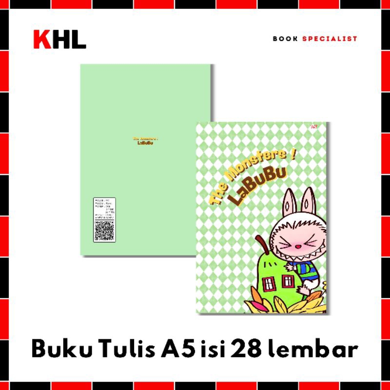 

KHL - Buku Tulis / Notepad / Notebook A5 Edisi Labubu Hijau