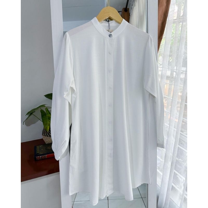 Tunik Linen Madeena By Ghassa / Pakaian Wanita Tunik / Size Jumbo / Tidak Mudah Kusut / Bahan Lembut