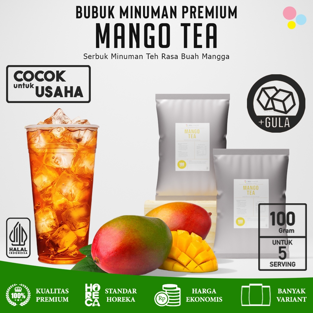 

Bubuk Minuman Rasa Mango Tea Powder 100Gr Bubuk Teh Rasa Mangga 100 Gram