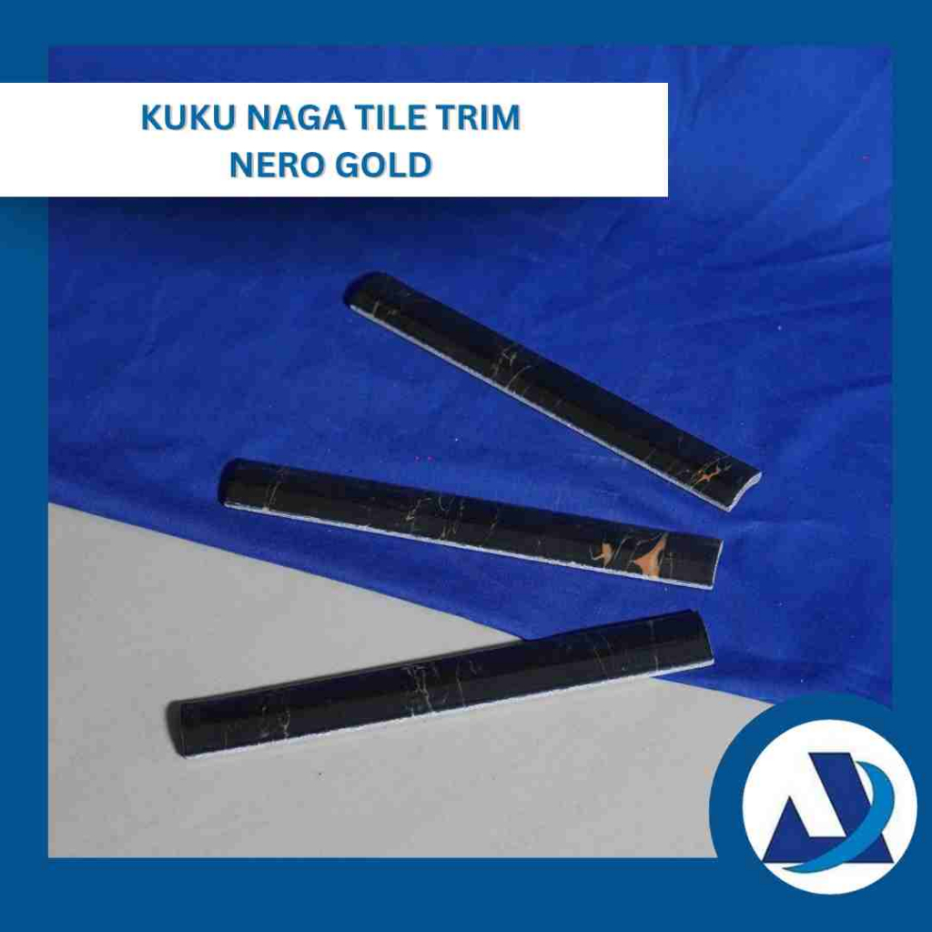 Kuku Macan List Dinding Keramik Tile Trim 20 cm Nero Gold