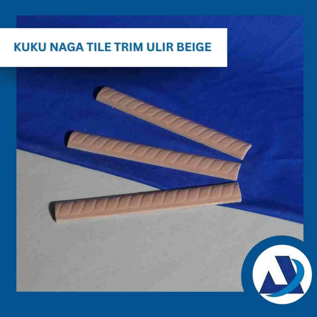 Kuku Macan List Dinding Keramik Tile Trim 20 cm Ulir Beige