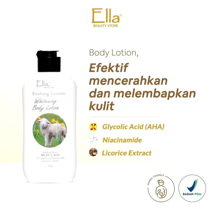 Ella Skincare  𝙋𝙀𝙀𝙇𝙄𝙉𝙂 𝙇𝙊𝙏𝙄𝙊𝙉 [LOTION MALAM/LOTION DOMBA] With Glycolic Acid, Licorice Exstract & Ni