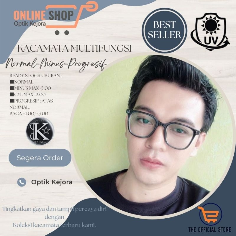 KACAMATA MINUS PRIA & WANITA KOTAK BESAR ANTI RADIASI BLUECROMIC