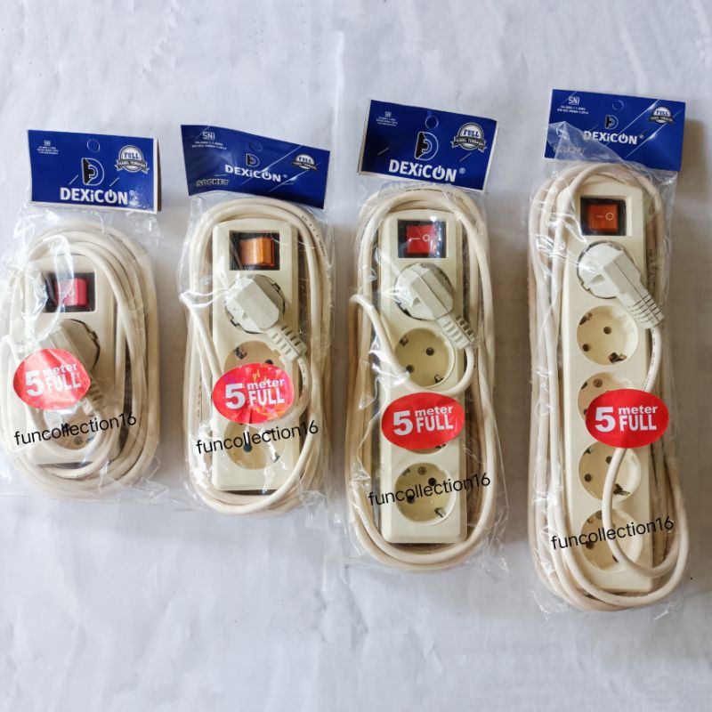 Stop Kontak Saklar Terminal Kabel Listrik 5meter Dexicon
