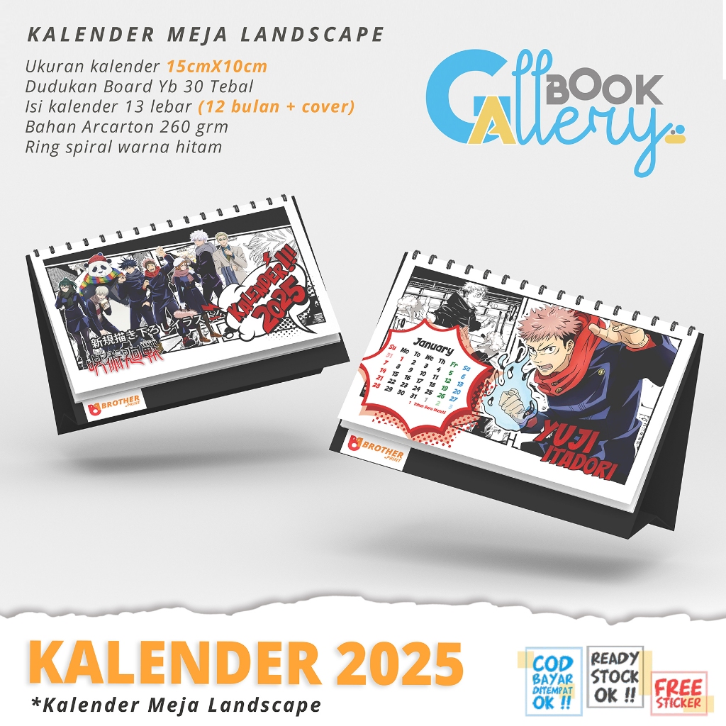 

[KL] Kalender Meja, Kalender duduk, Kalender dinding Tahun 2025, JUJUTSU KAISEN (LANS)