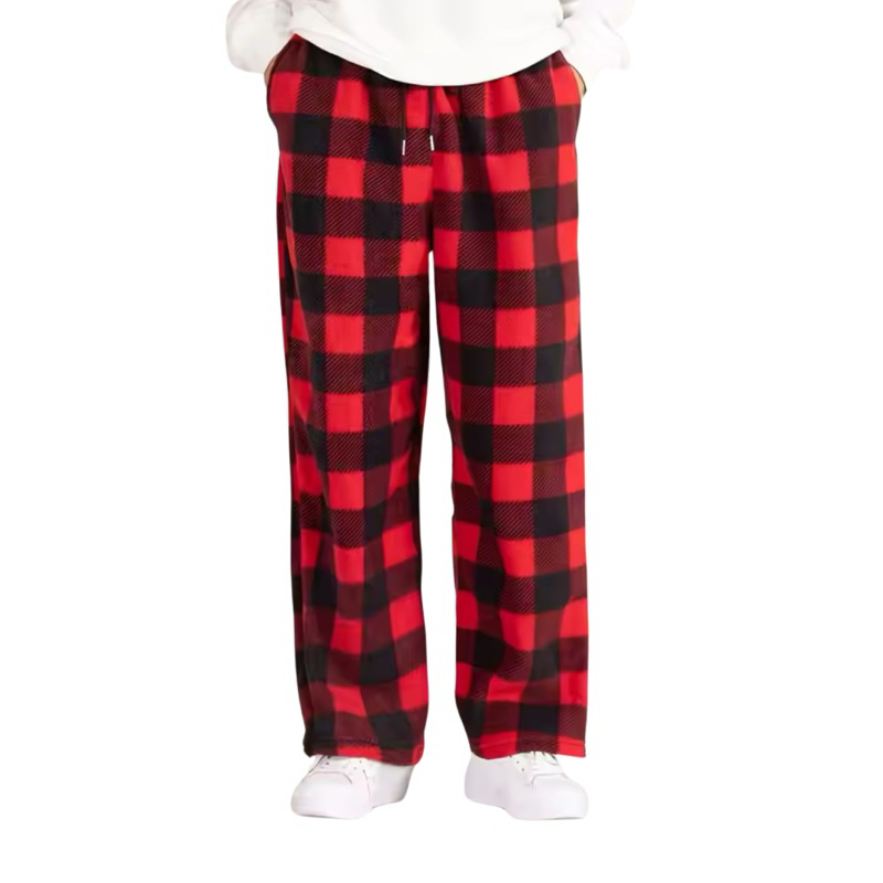 FREE ONGKIR CELANA KOTAK-KOTAK POLAR PRIA WANITA UNISEX / MOTIF KOTAK MERAH OUTFIT HITS PALING KEREN