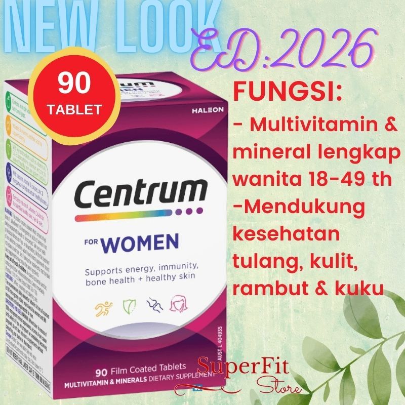 Centrum Women isi 90 Tablet Multivitamin Wanita 18-49 tahun