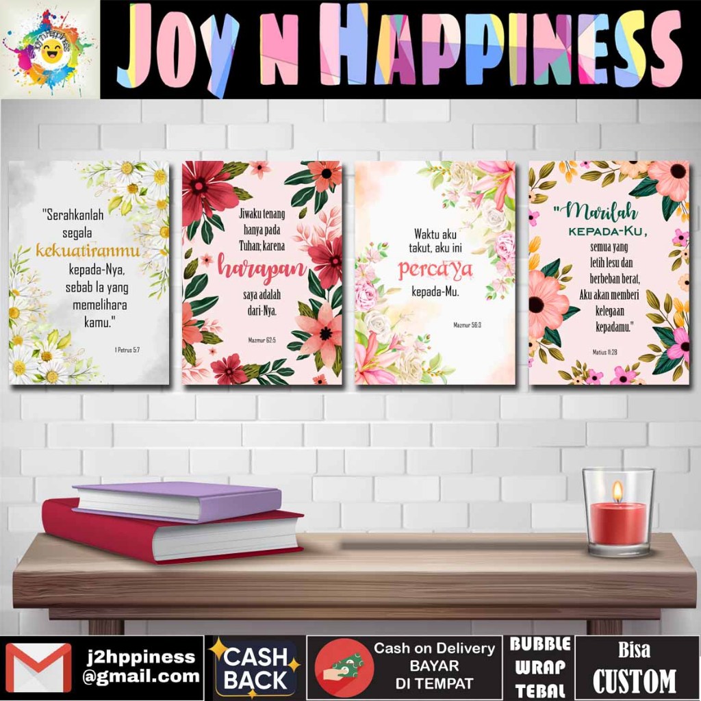 Hiasan Dinding Suvenir Pajangan Dekorasi Rumah Wall Dekor Firman Tuhan Ayat Alkitab