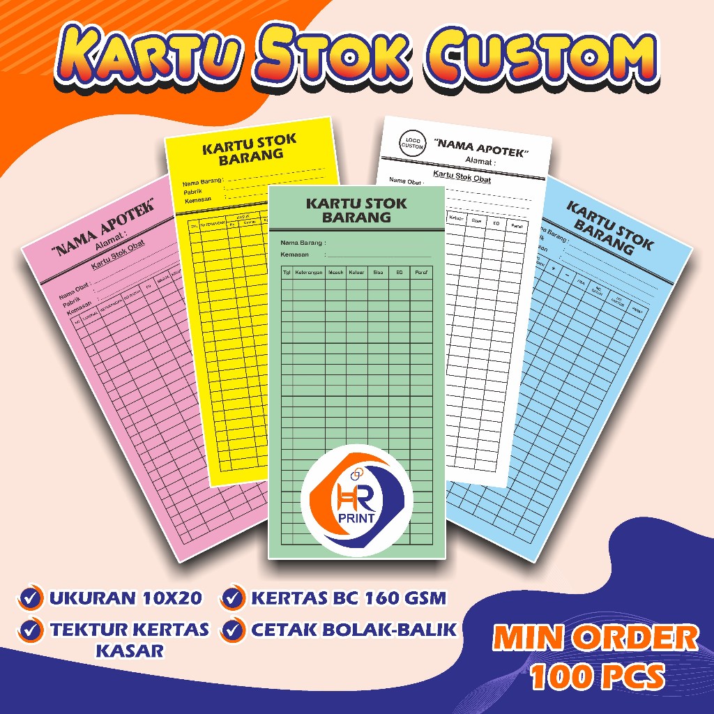 

KARTU STOK ( Custom ) / KARTU STOK BARANG / KARTU STOK OBAT / KARTU APOTEK / KARTU IURAN