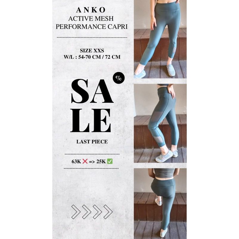 Anko active mesh performance crop capri