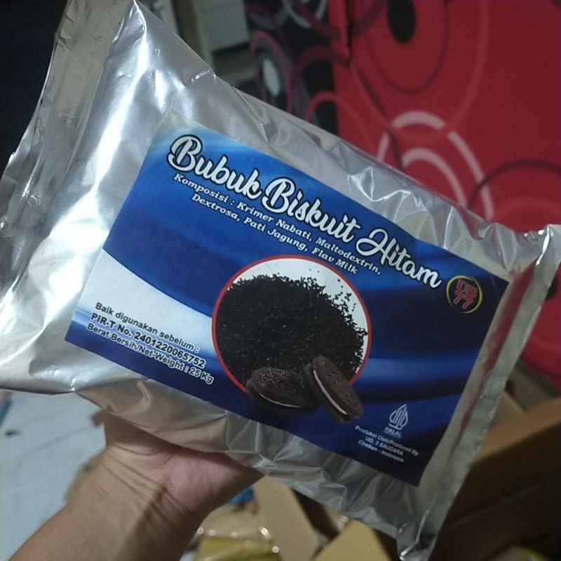 

Bubuk Biskuit Hitam kemasan alumunium foill1kg,cookies bubuk crumb,oreo ubuk,bubuk toping