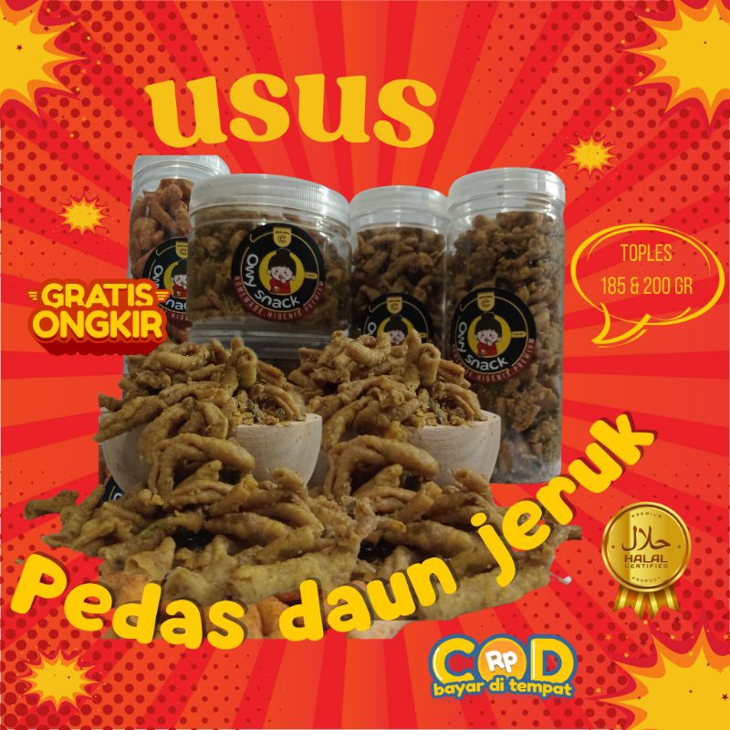 

Kripik Usus Pedas Daun Jeruk Toples 185gr 200gr Enak Renyak Pedas Tidak Bau Amis by Cemal Cemil