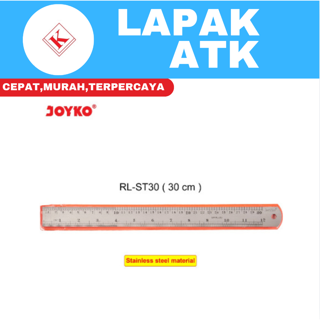 

JOYKO Penggaris besi 30 cm / Mistar Joyko 30CM +