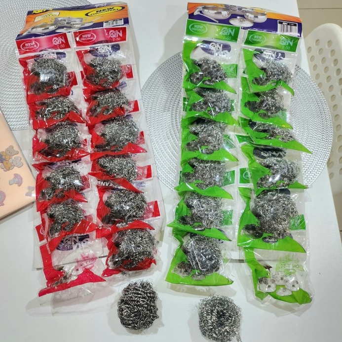 TERRAH  Grosir 12pc Sabut KAWAT Cuci Piring Stainless