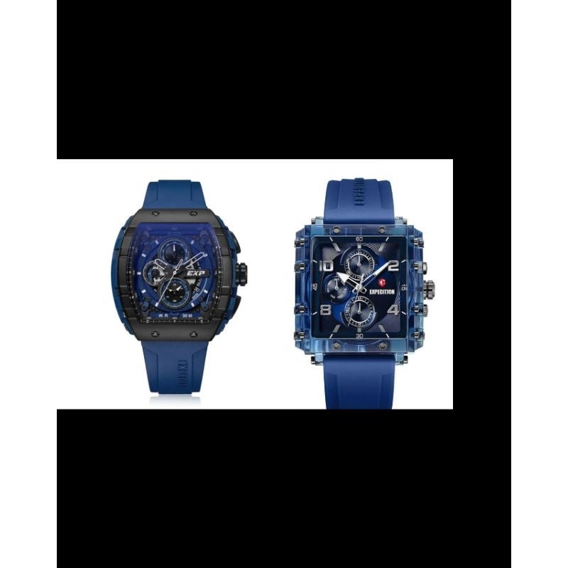 Jam Tangan Pria Wanita Couple Expedition E6872 E6808 E 6872 E 6808 Blue Original