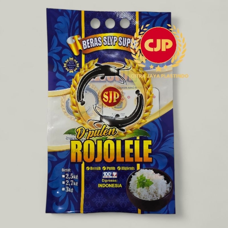 kantong Plastik Beras Rojolele/ Rinjani/ Daun Suji Ukuran/ Rojolele Hitam 3Kg