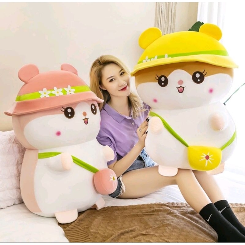 boneka hamster lucu memakai tas 30 cm berlebel SNI