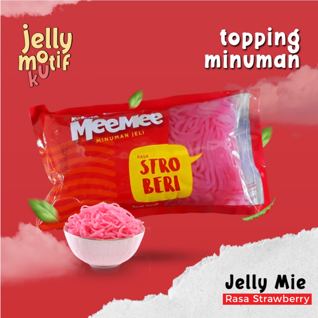 

Topping Minuman Jelly Motif Mie Kosena MeeMee Stroberi 500gr