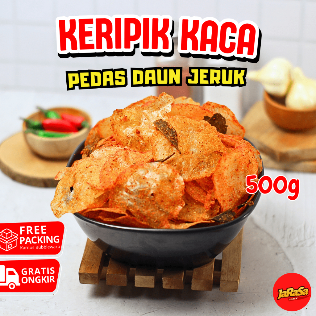 

KRIPCA KERIPIK KACA 500 GRAM PEDAS DAUN JERUK