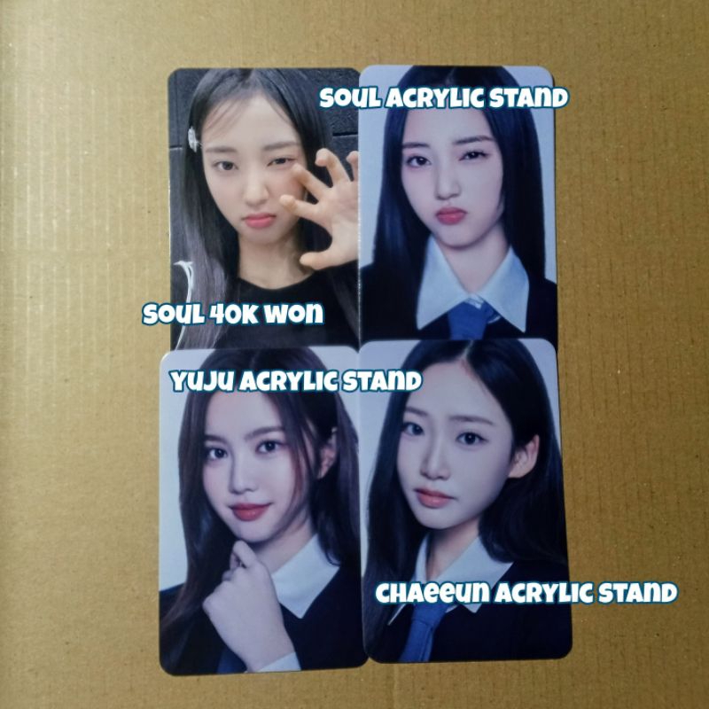 [ready ina, official] photocard pc iland2 iland 2 izna pob 40k won acrylic stand choi soul nam yuju 