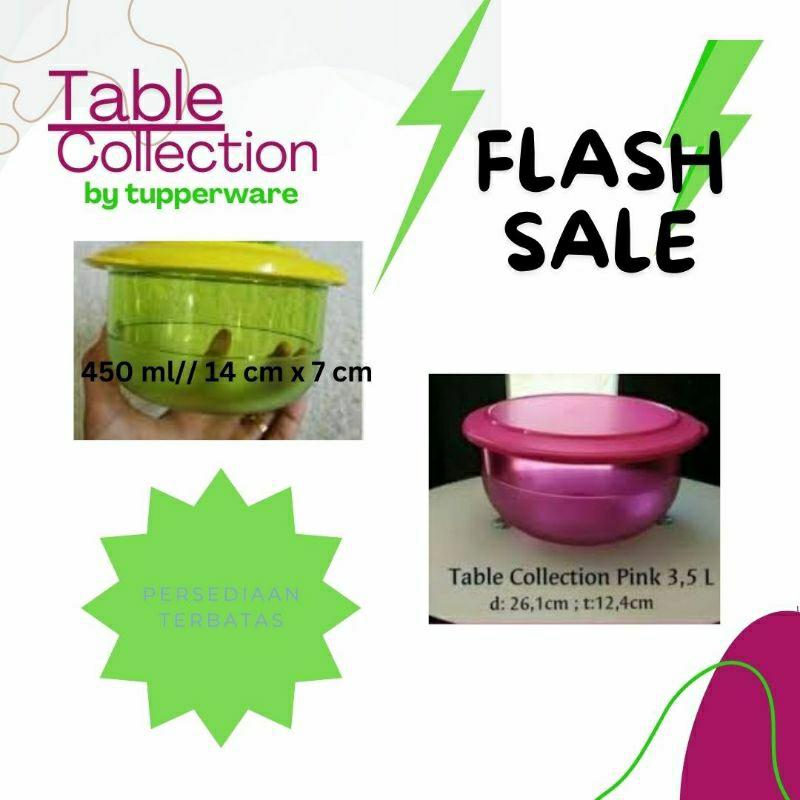 table collection 3.5L pink/450 ml hijau