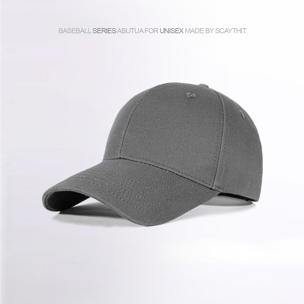 Scaythit - Topi Baseball Cap Polos Simpel Abu tua Unisex
