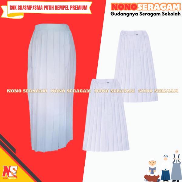 Seragam Sekolah Rok Panjang Putih SD SMP SMA Magang Premium - Rok Putih Sekolah Panjang Model Rempel