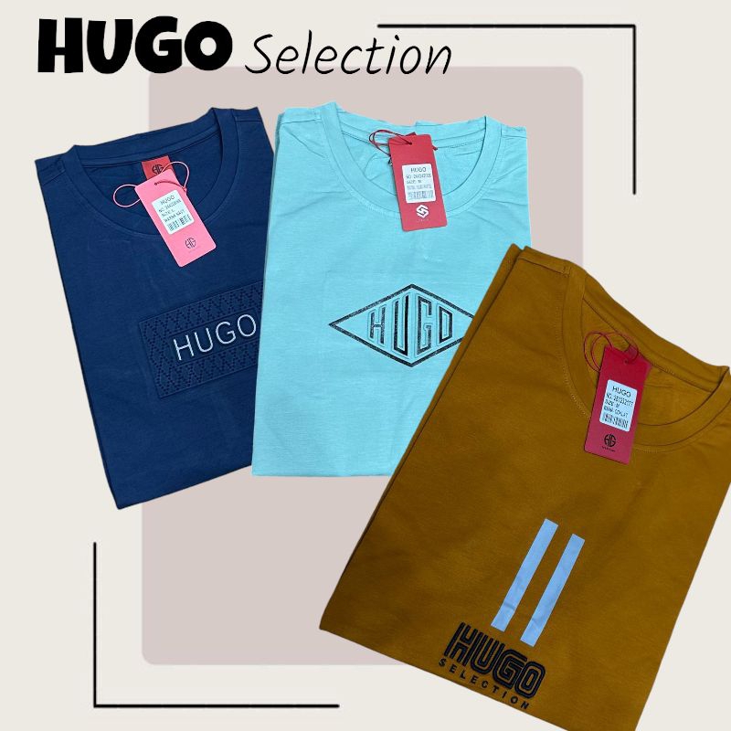 Kaos Hugo Selection Pria Original 100% Spandek