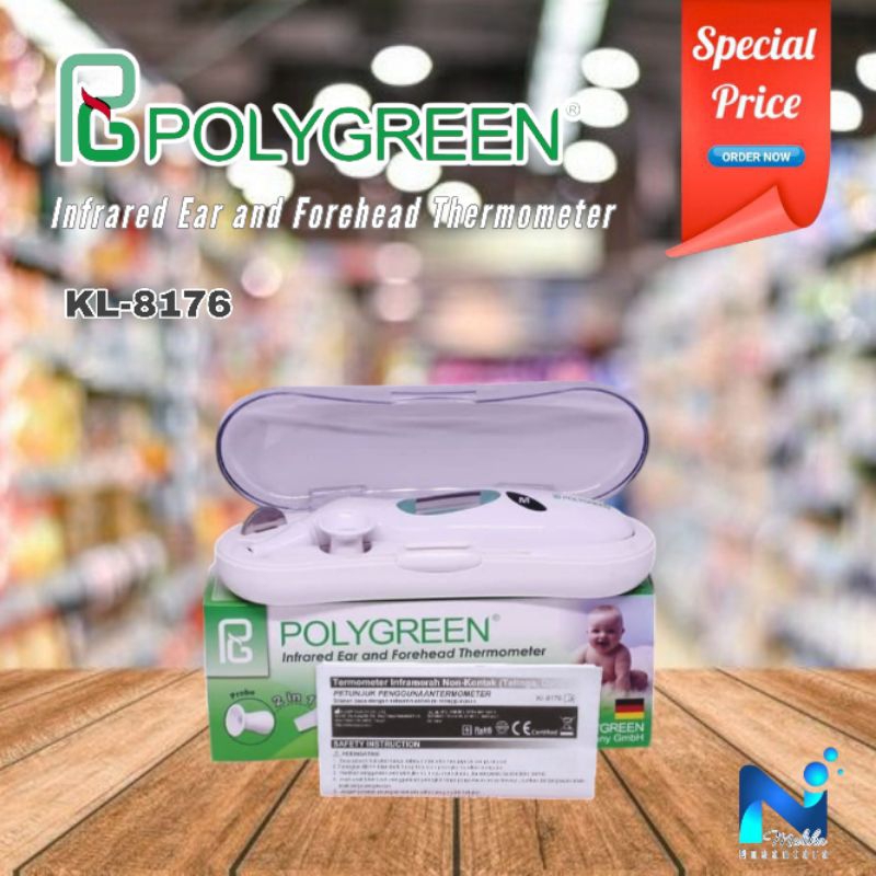 Polygreen KL 8176 - Thermometer Infrared Dahi dan Telinga Digital