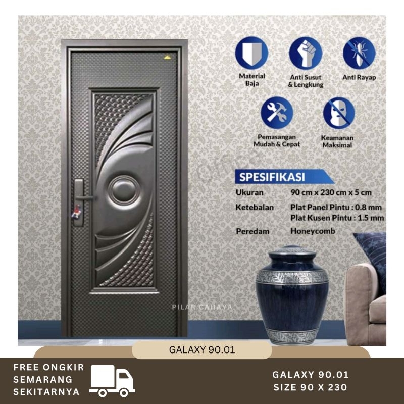 PINTU BAJA FORTRESS GALAXY 90.01 UKURAN 90x230 SINGLE DOOR