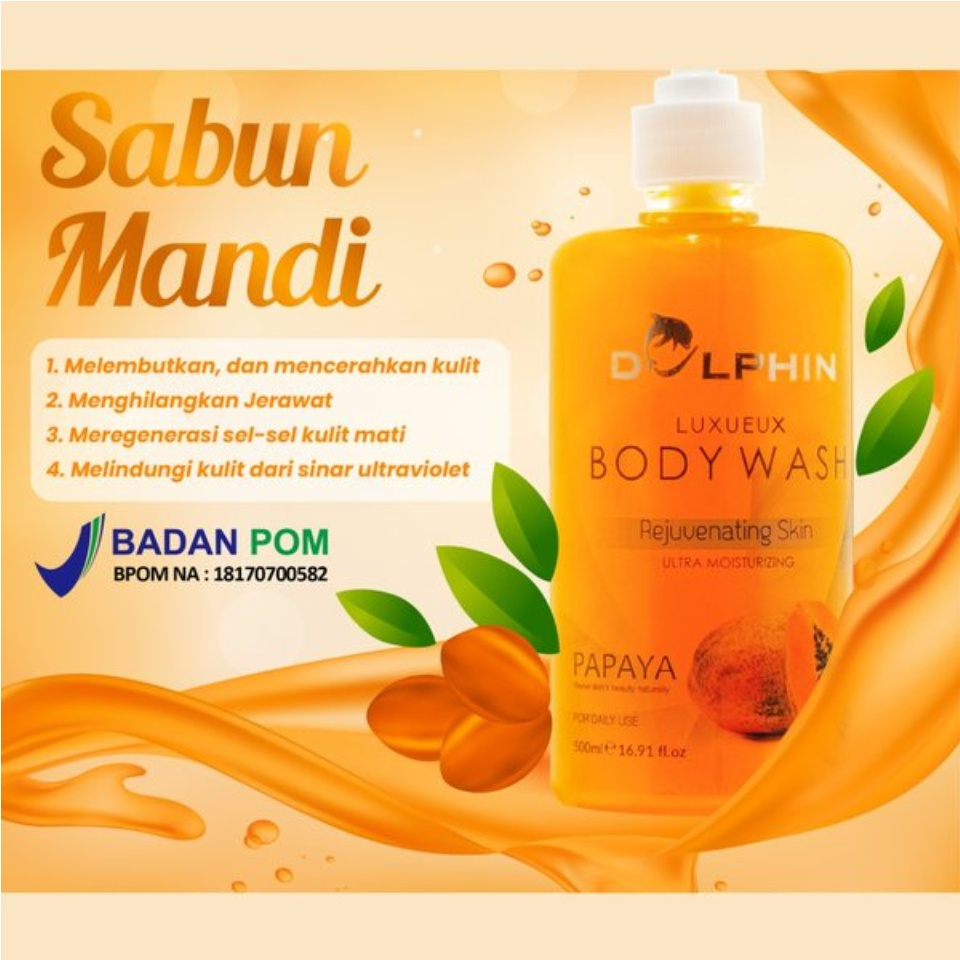 DOLPHIN BODY WASH Pepaya 500ml