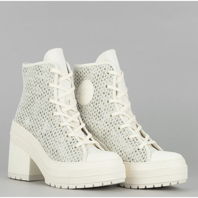 Converse Chuck 70 70s De Luxe Heel Knit Crochet Clean Monochrome Platform