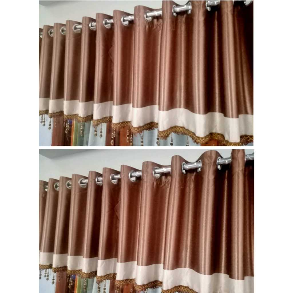 Poni Gorden Atas Pintu/ Gorden Poni Blackout Minimalis Model Smokring