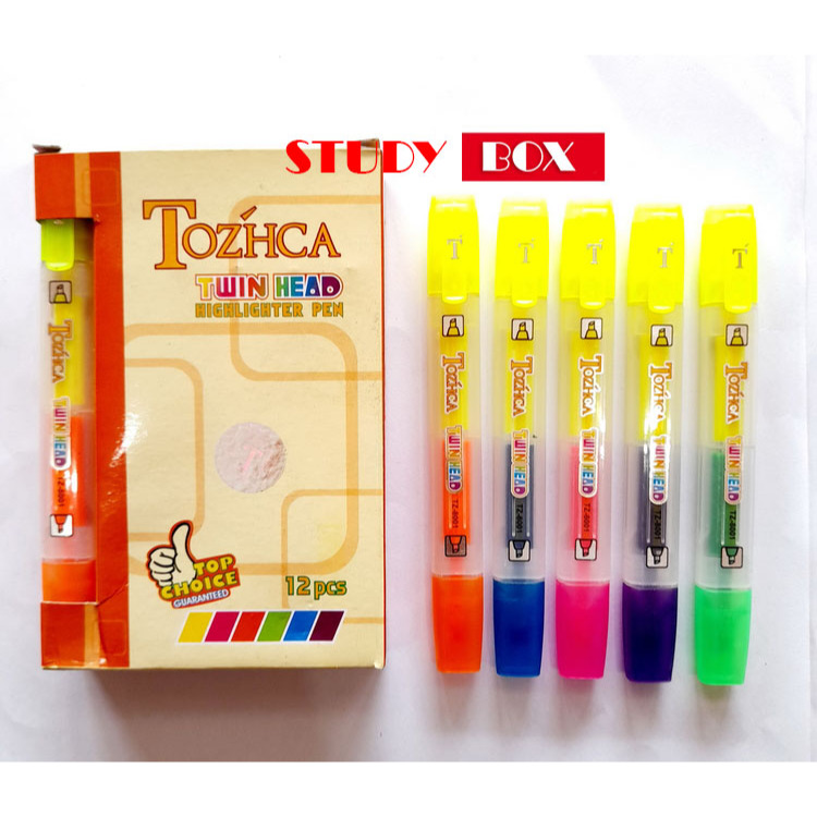 

12 set STABILO 2 SISI Tozcha TZ-8001 / HIGHLIGHTER 2 MATA pewarna 2 mata