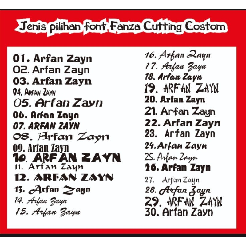 

cutting sticker nama custom waterproof