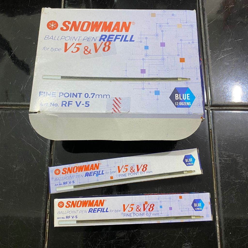 

Refill Pulpen Snowman V5 V8 Biru