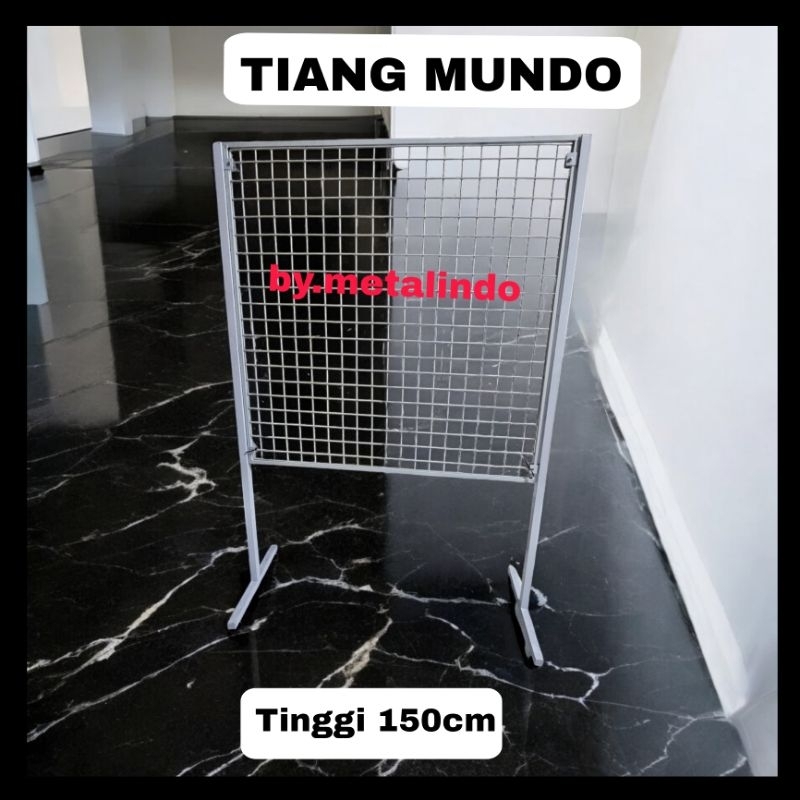 Tiang mundo Kaki Ram Besi Penyangga Ram Tiang Gantungan Display  Produk ( Hanya tiang )