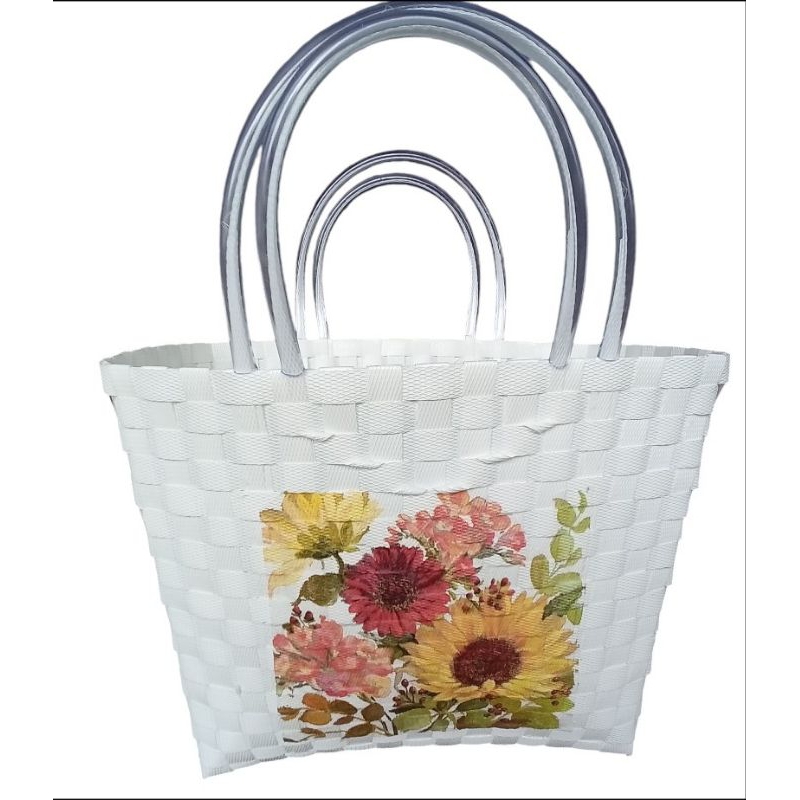 Tas Anyam plastik  decoupage